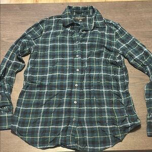 Banana Republic Green and Blue Casual Button Down Shirt